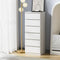 6 Drawer Chest of Drawers White Handle-Free Bedroom Storage