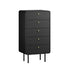 Oikiture 5 Chest of Drawers Dresser Tallboy Metal Handle Black