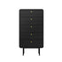 Oikiture 5 Chest of Drawers Dresser Tallboy Metal Handle Black