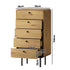 Oikiture 5 Chest of Drawers Dresser Tallboy Wooden Handle Natural