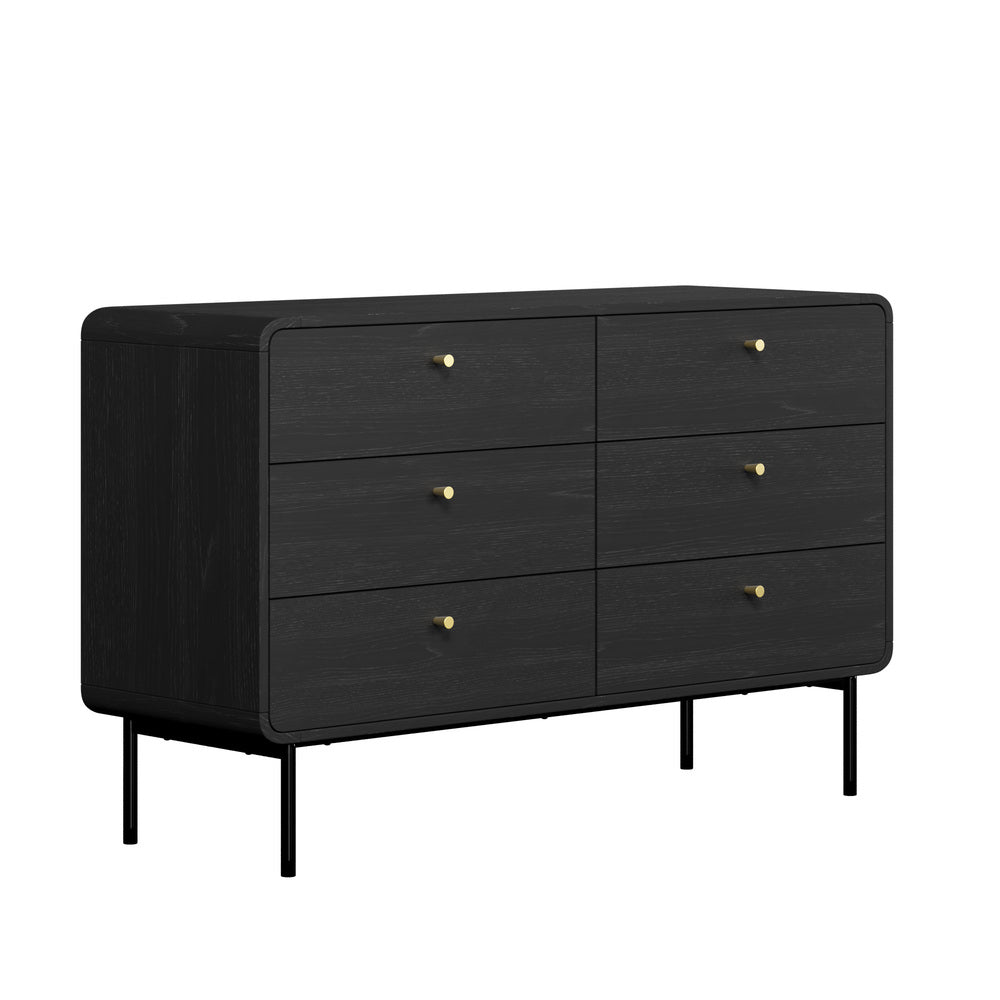 6 Chest of Drawers Tallboy Storage Cabinet Dresser Black