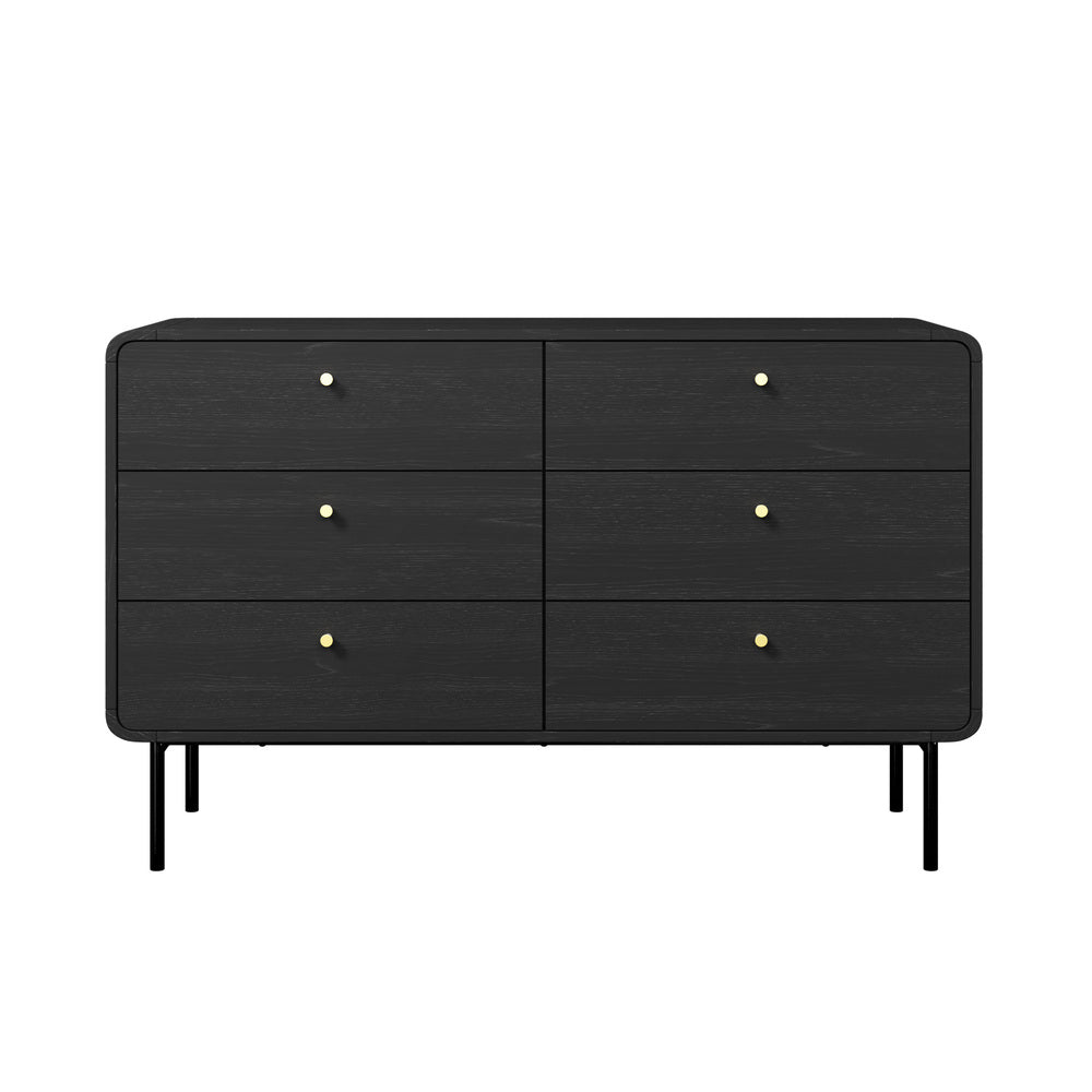 6 Chest of Drawers Tallboy Storage Cabinet Dresser Black