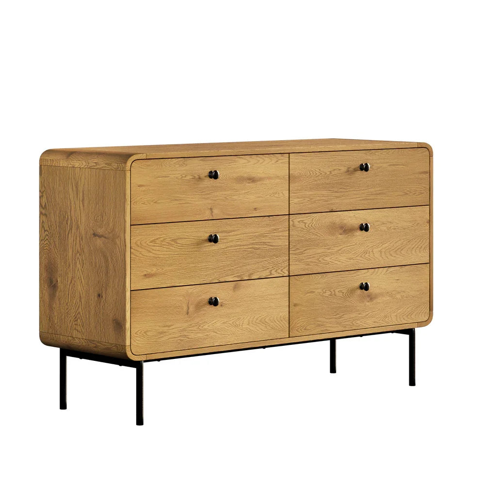 6 Chest of Drawers Tallboy Storage Cabinet Dresser Natural