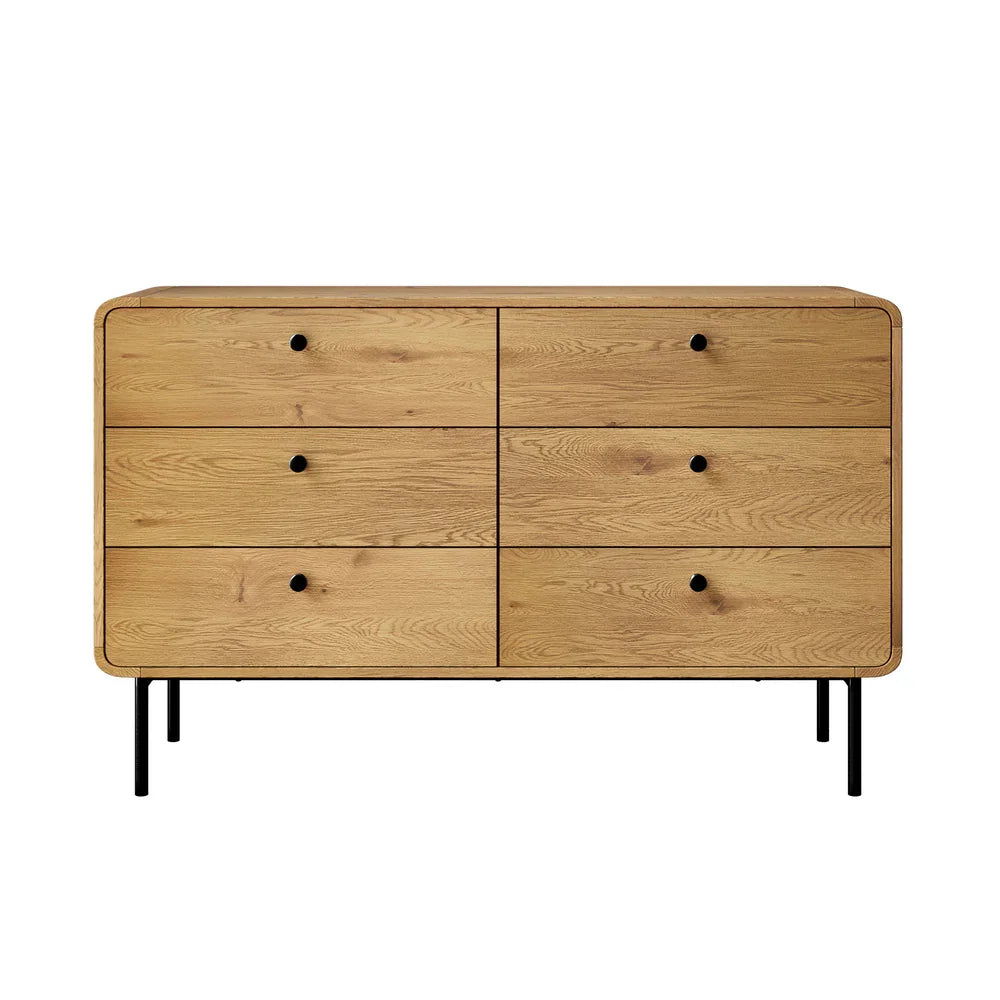 6 Chest of Drawers Tallboy Storage Cabinet Dresser Natural