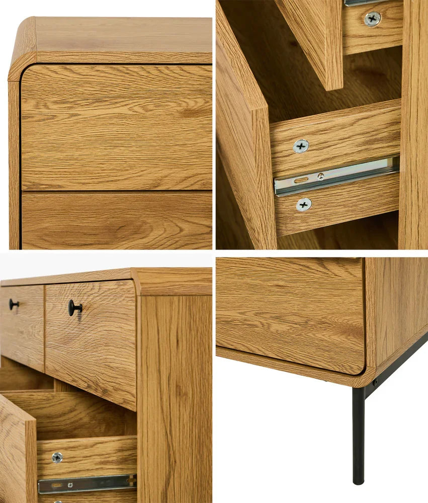 6 Chest of Drawers Tallboy Storage Cabinet Dresser Natural