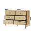 Oikiture 6 Chest of Drawers Dresser Tallboy Storage Cabinet Natural