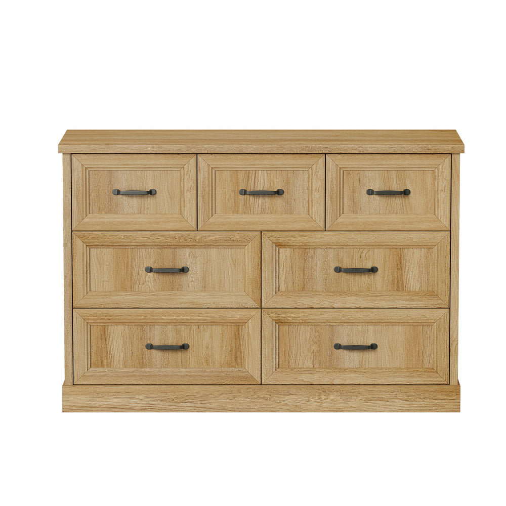 7 Chest of Drawers Bedside Dresser Tallboy Storage Natural