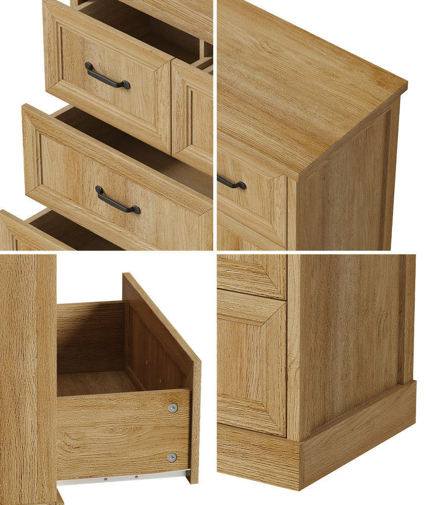 7 Chest of Drawers Bedside Dresser Tallboy Storage Natural