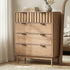 Chest of Drawers 5‑Drawer Tallboy – Natural Woodgrain with Stripe Texture