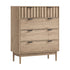 Chest of Drawers 5‑Drawer Tallboy – Natural Woodgrain with Stripe Texture