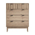 Chest of Drawers 5‑Drawer Tallboy – Natural Woodgrain with Stripe Texture
