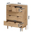 Chest of Drawers 5‑Drawer Tallboy – Natural Woodgrain with Stripe Texture