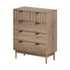 Chest of Drawers 5‑Drawer Tallboy – Natural Woodgrain with Stripe Texture