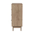 Chest of Drawers 5‑Drawer Tallboy – Natural Woodgrain with Stripe Texture