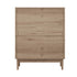Chest of Drawers 5‑Drawer Tallboy – Natural Woodgrain with Stripe Texture