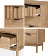 Chest of Drawers 5‑Drawer Tallboy – Natural Woodgrain with Stripe Texture