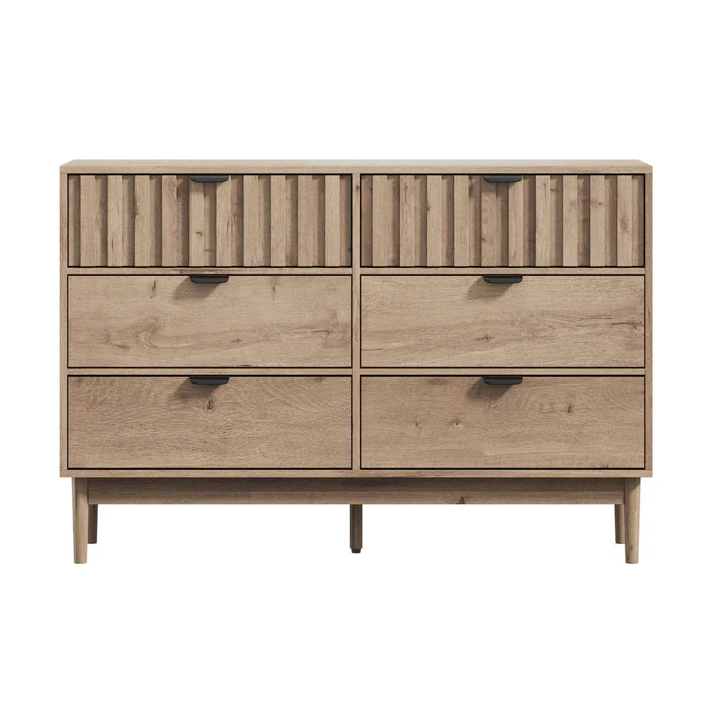 6 Chest of Drawers Dresser Storage Cabinet Lowboy Natural