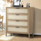 Oikiture 4 Drawer Rattan Chest of Drawers Natural Dresser Cabinet