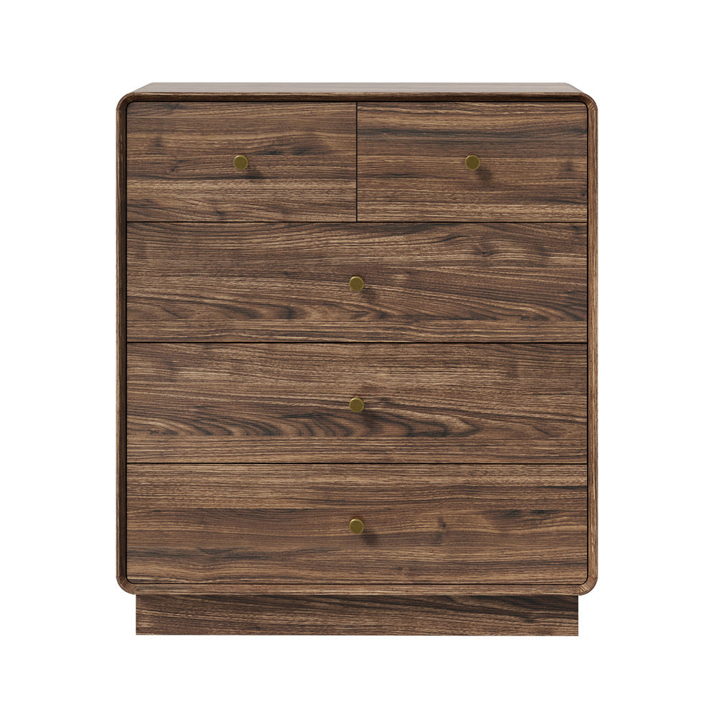 5 Chest Of Drawers Tallboy Storage Walnut