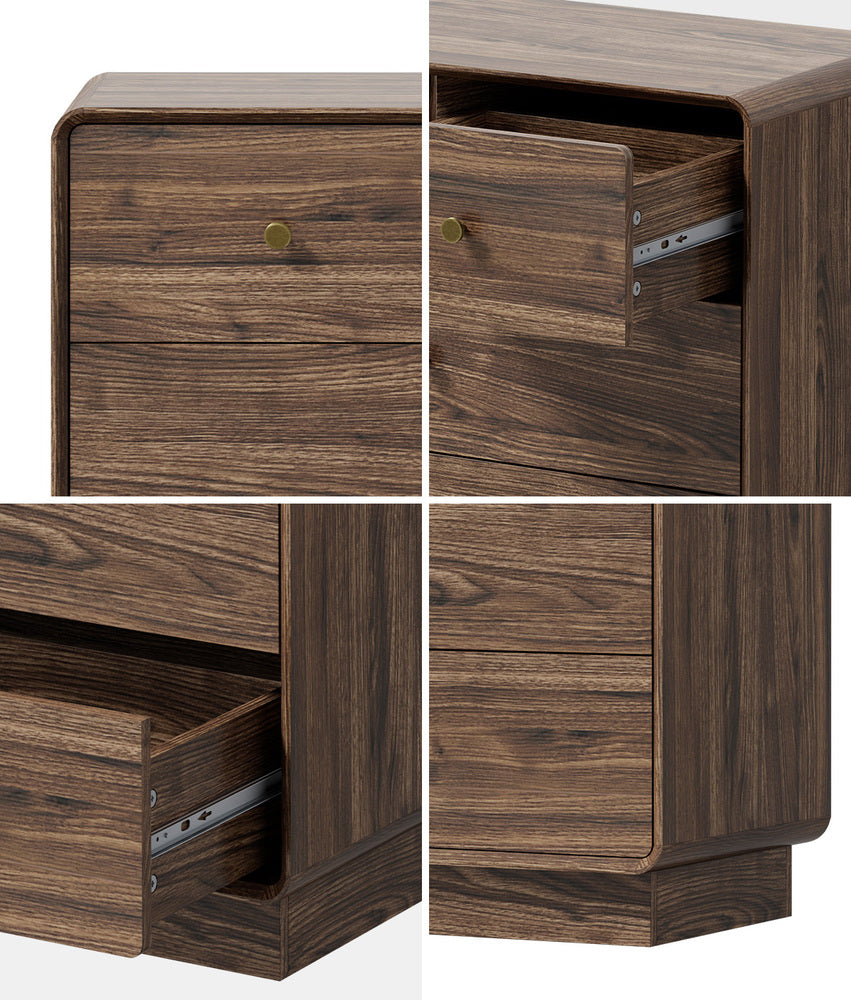 5 Chest Of Drawers Tallboy Storage Walnut