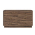 Oikiture 6 Drawer Lowboy Chest of Drawers 120cm, Metal Handle Dresser, Walnut