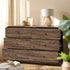 Oikiture 6 Drawer Lowboy Chest of Drawers 120cm, Metal Handle Dresser, Walnut
