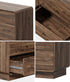 Oikiture 6 Drawer Lowboy Chest of Drawers 120cm, Metal Handle Dresser, Walnut