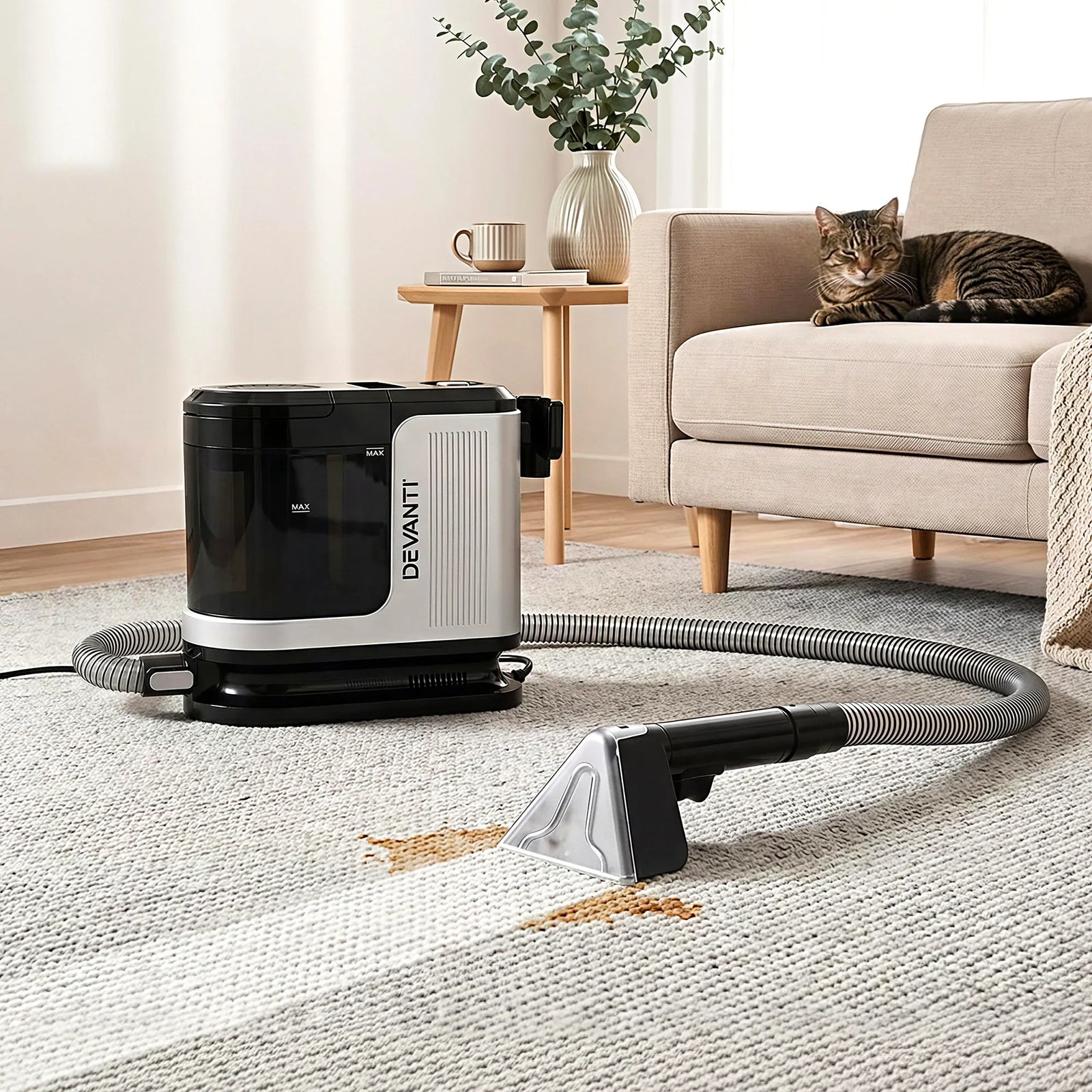 Carpet Washer Vacuum Cleaner 600W 13kpa Hose Self-Cleaning Function