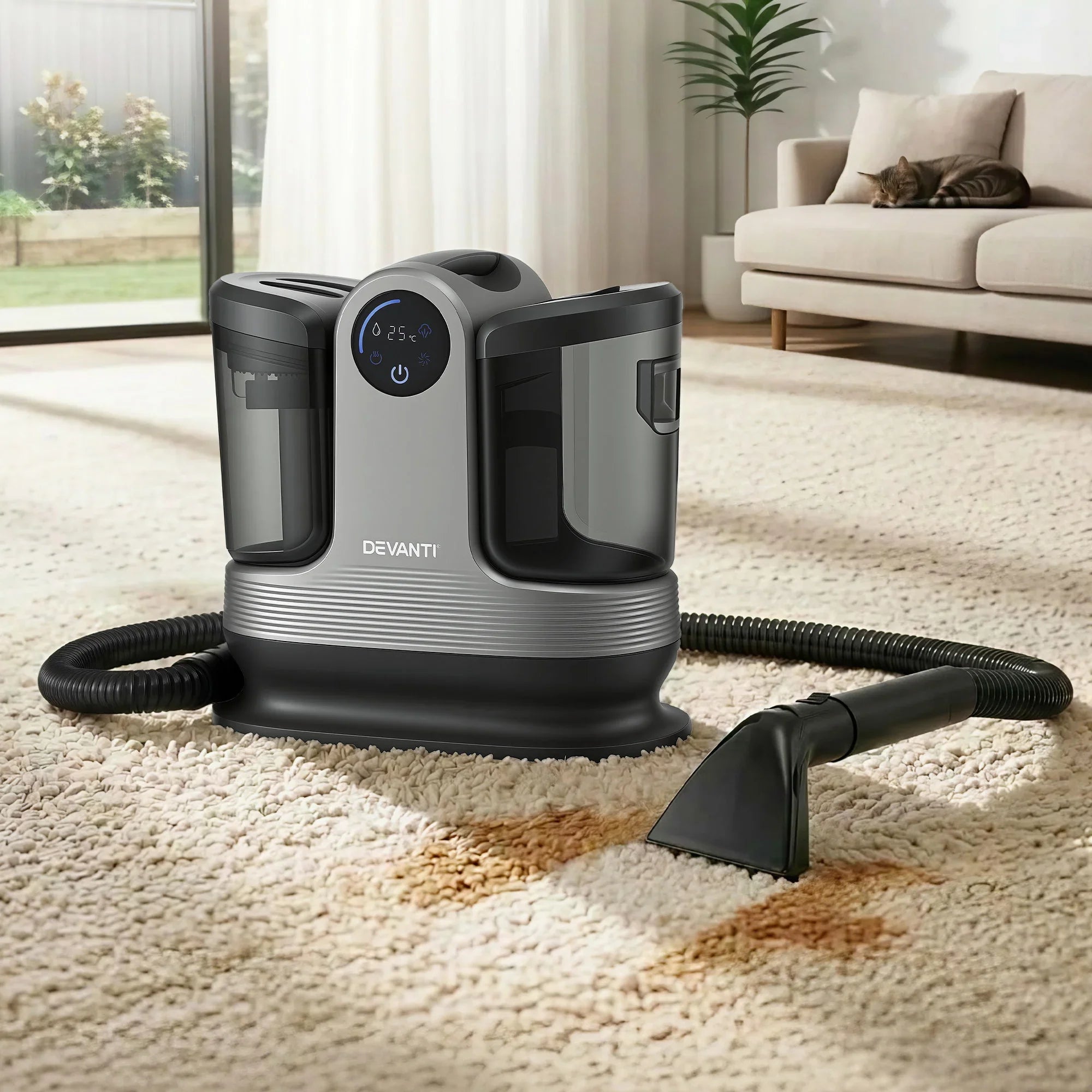 Carpet Washer Handheld Vacuum Cleaner 1700W 11kpa Rapid Heating Black