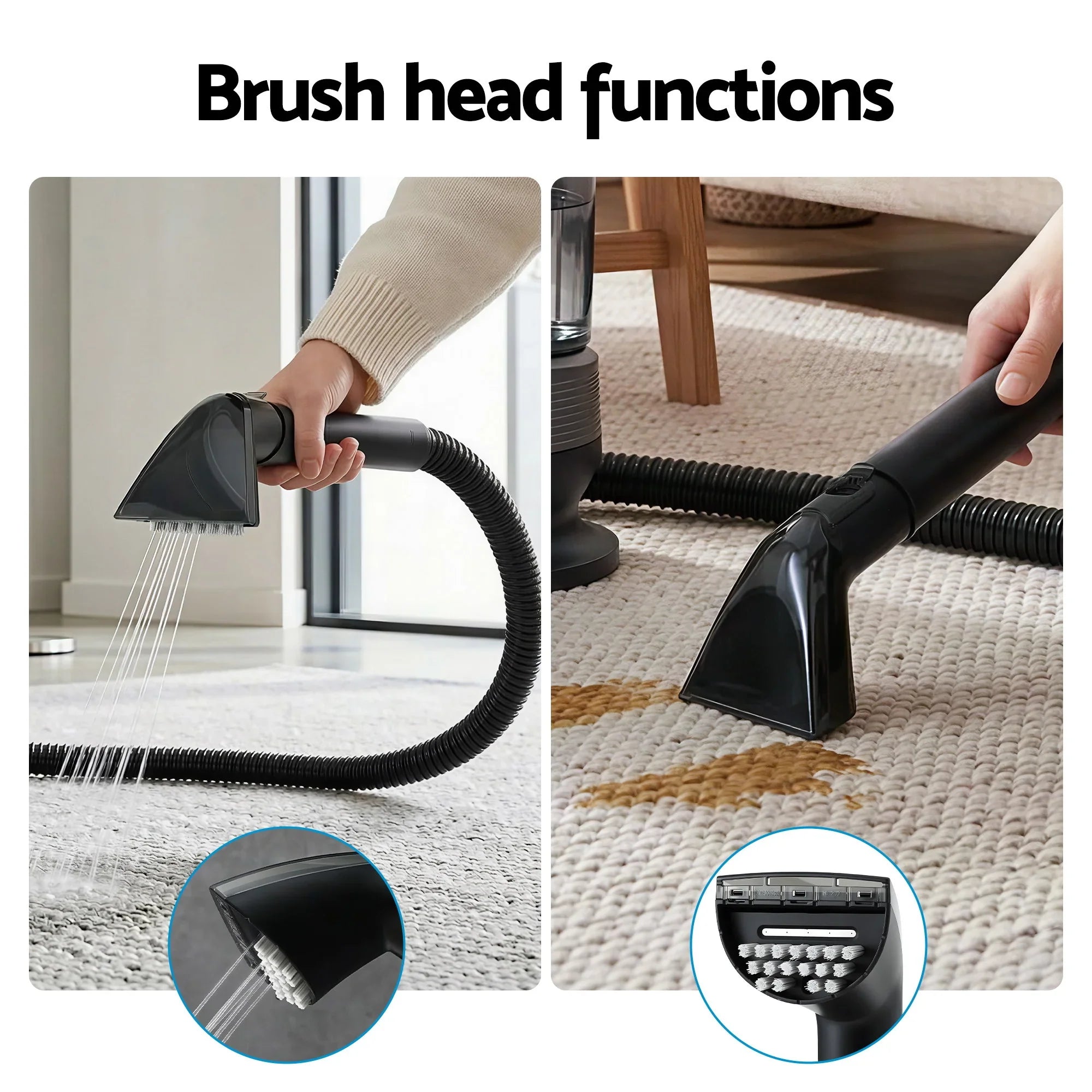 Carpet Washer Handheld Vacuum Cleaner 1700W 11kpa Rapid Heating Black