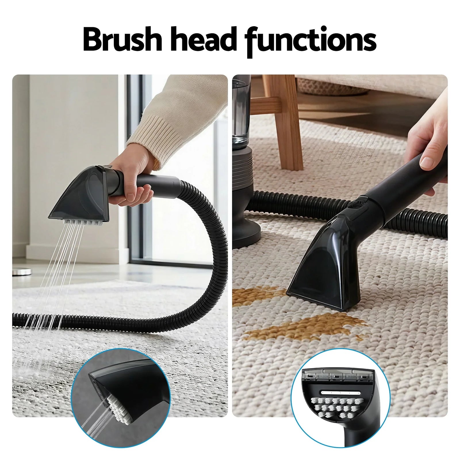 Carpet Washer Handheld Vacuum Cleaner 1700W 11kpa Rapid Heating Black