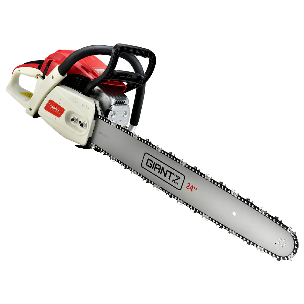 65cc Petrol Chainsaw 24 Inch Bar Chain Saw Tree Pruner 2 Stroke E-Start