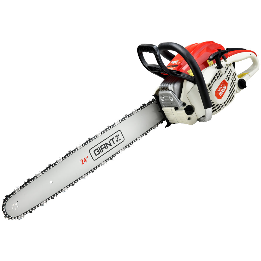 65cc Petrol Chainsaw 24 Inch Bar Chain Saw Tree Pruner 2 Stroke E-Start