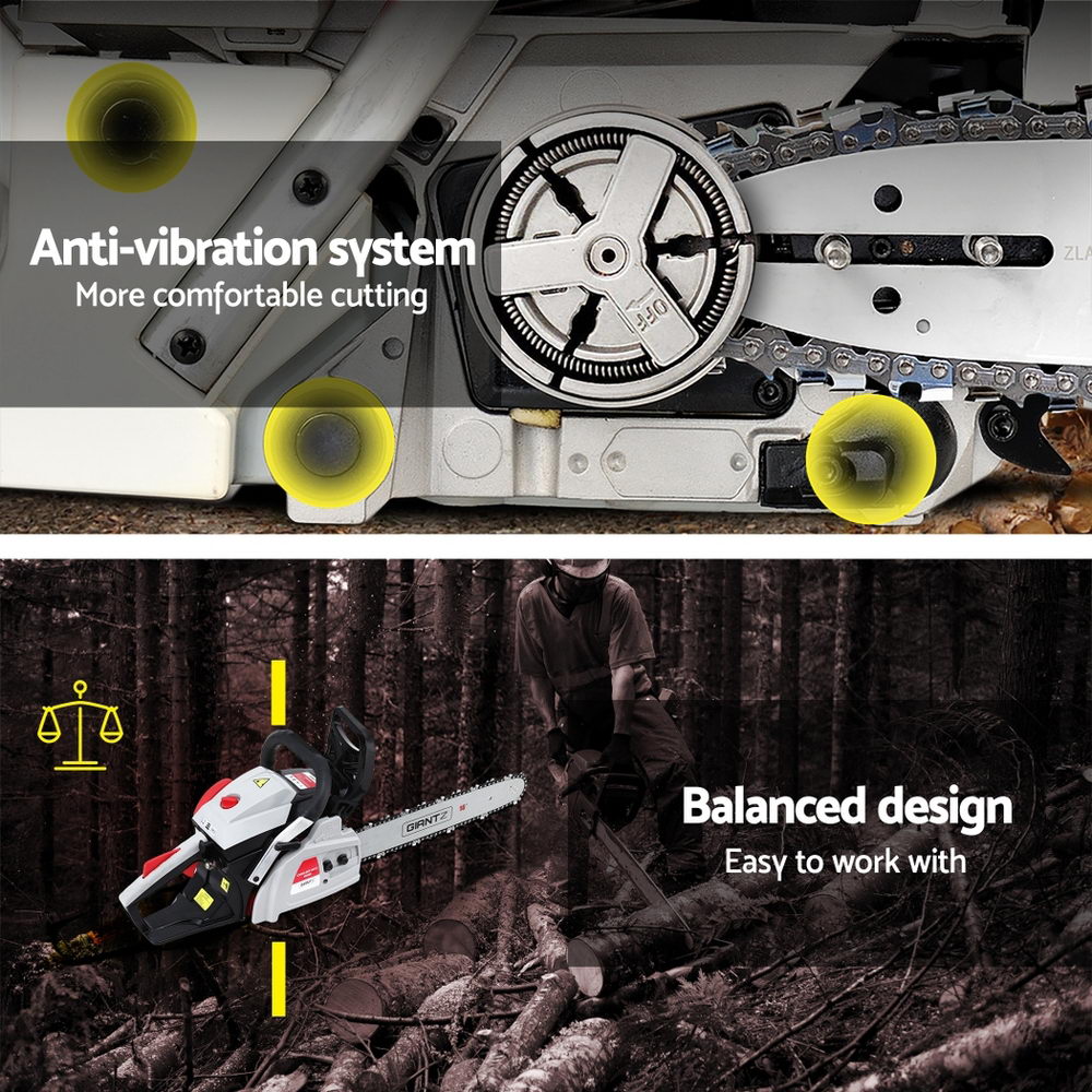 42CC Petrol Chainsaw 16'' Bar Chain Saw Lightweight for Pruning Cutting