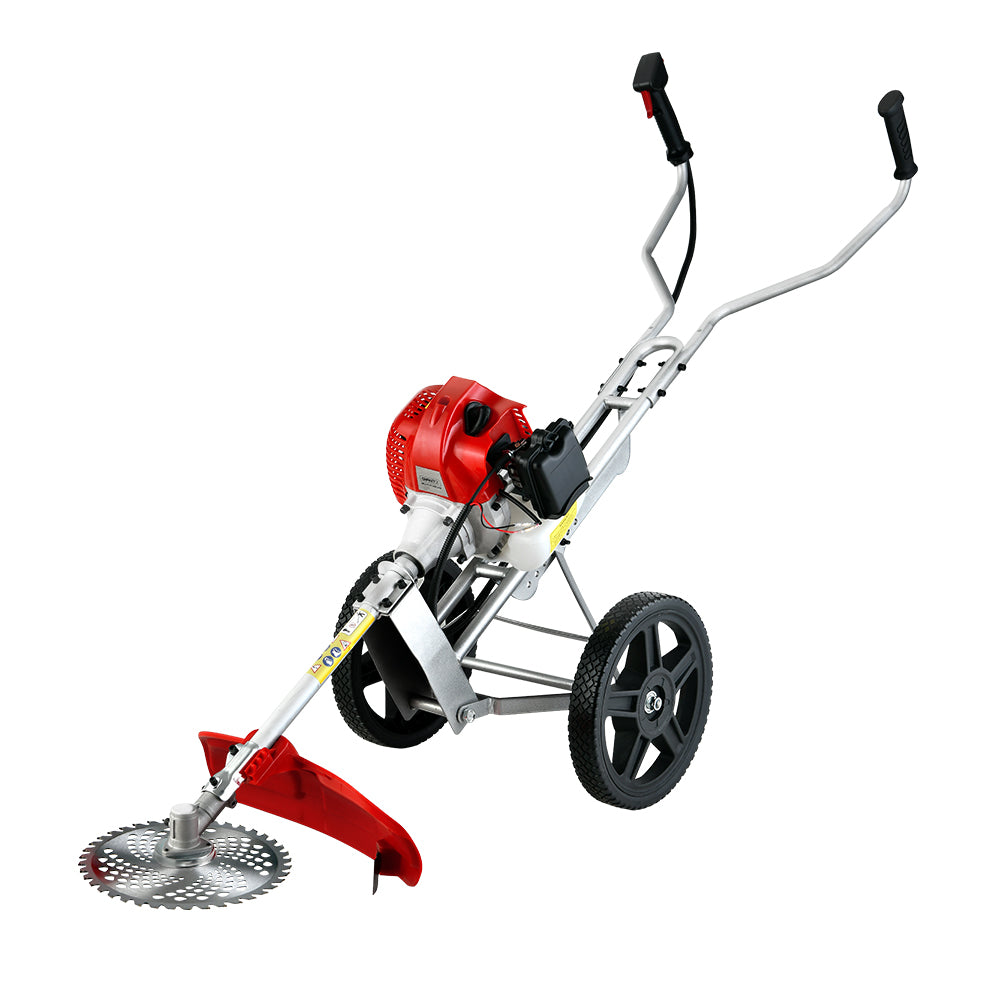 52cc Petrol Brush Cutter Whipper Saw Trimmer 2 Stroke 3-in-1 Wheel