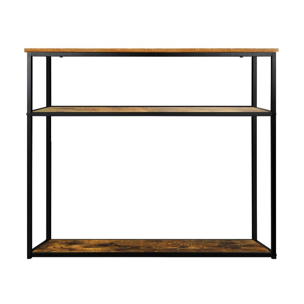 Hall Console Table 3 Tiers Shelves Metal&Wooden