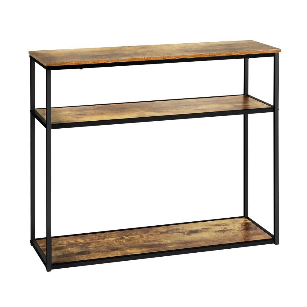 Hall Console Table 3 Tiers Shelves Metal&Wooden