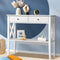 Wooden Console Table with 2 Drawers & Shelf White Hallway Entry Table
