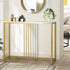 Console Table Marble-like Tabletop Steel Frame