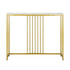 Console Table Marble-like Tabletop Steel Frame