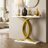 Console Table Hallway Marble Effect Narrow Desk White&Gold