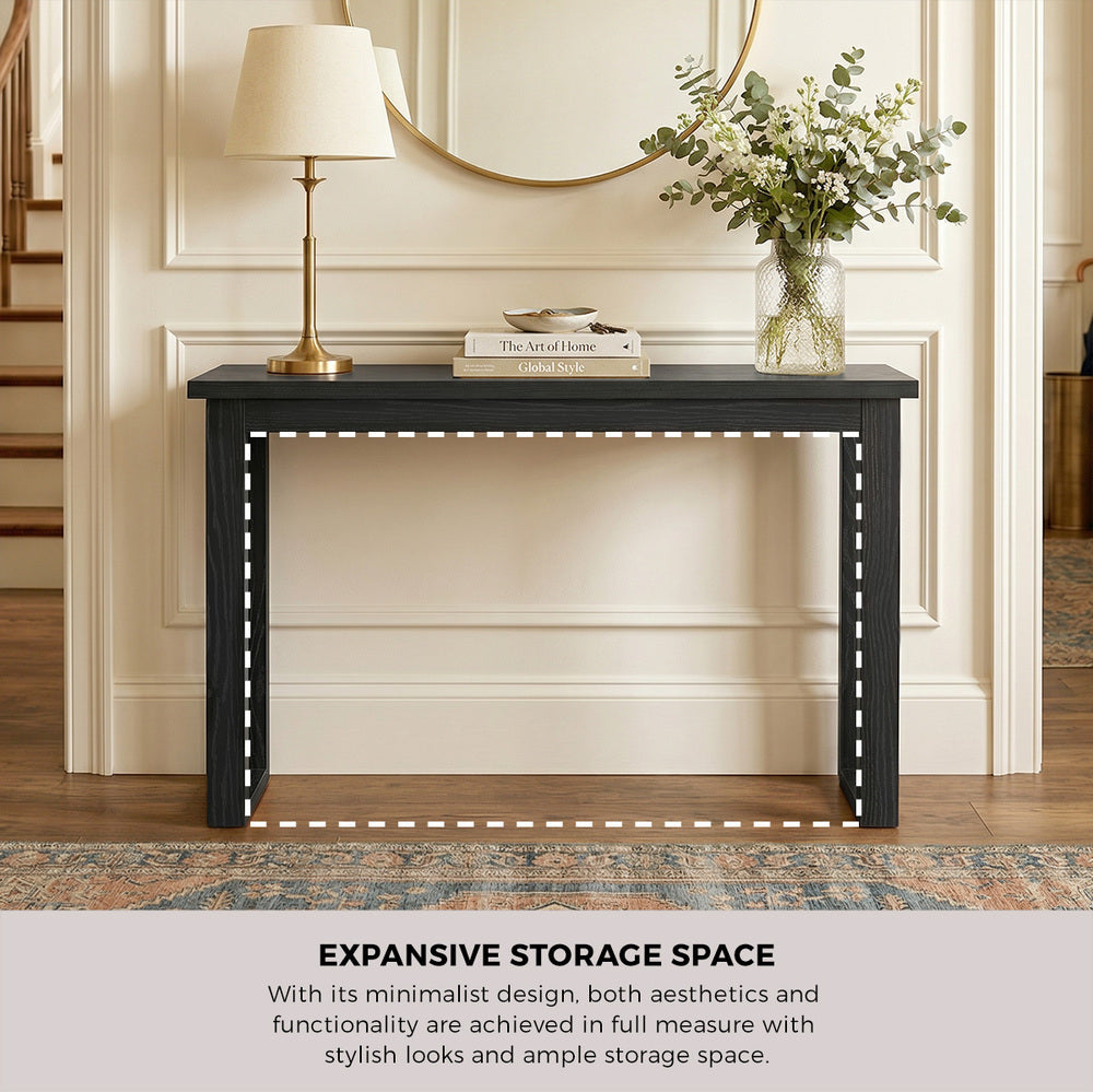 Oikiture Hallway Console Table Narrow Display Shelf Black