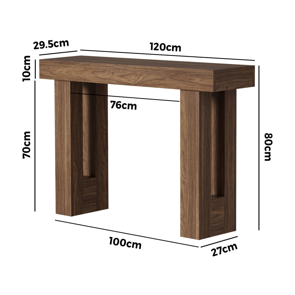 Oikiture Console Table Rack Walnut