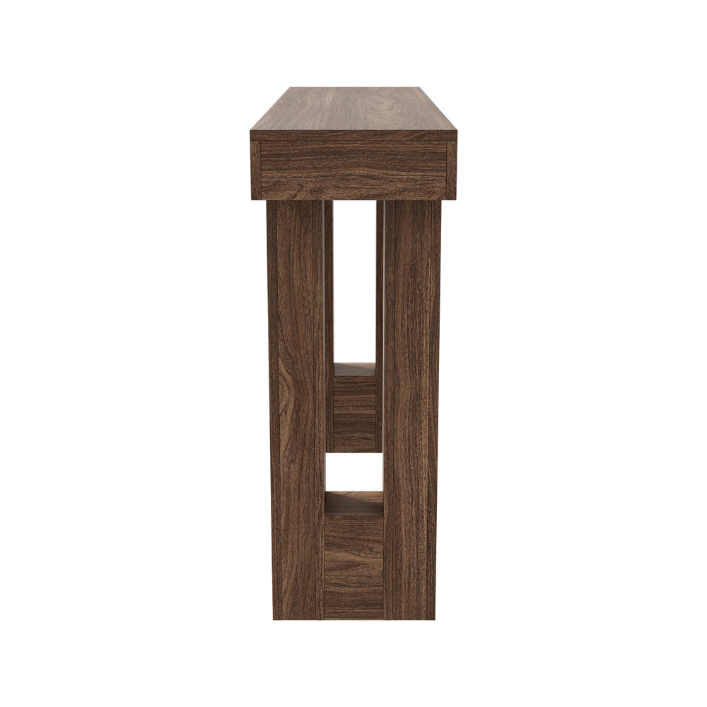 Oikiture Console Table Rack Walnut