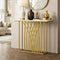 Console Table Hallway Marble Effect Tabletop Desk White&Gold