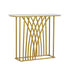 Console Table Hallway Marble Effect Tabletop Desk White&Gold