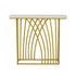 Console Table Hallway Marble Effect Tabletop Desk White&Gold
