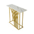 Console Table Hallway Marble Effect Tabletop Desk White&Gold