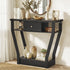 Console Table – Angled Legs, 3‑Tier Design, Drawer, Black