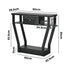 Console Table – Angled Legs, 3‑Tier Design, Drawer, Black